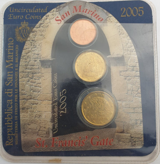 Σετ 3 νομισμάτων (50 Λεπτό, 20 Λεπτά, 2 Λεπτά), 2005, Άγιος Μαρίνος