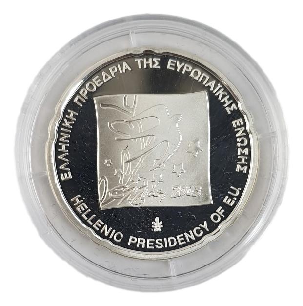 Ελλάδα - 10 Ευρώ 2003, Ελληνική Προεδρία Της Ευρωπαϊκής Ένωσης, Ασημένιο PROOF