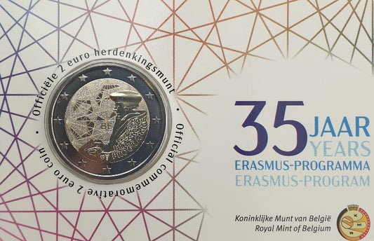 Βέλγιο - 2 Ευρώ 2022, 35 Χρόνια του Πρoγράμματος Erasmus, BU (Coin Card)