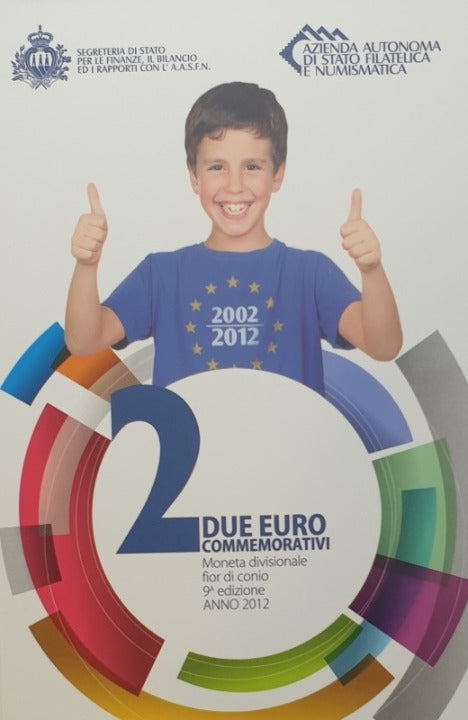 Άγιος Μαρίνος - 2 Ευρώ 2012, Επετειακό Ευρώ, (Coin Card)