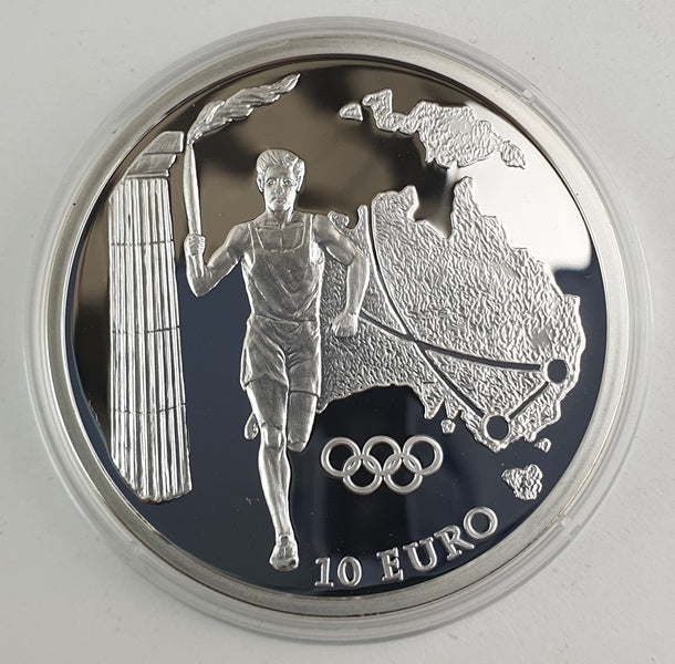 Ελλάδα - 10 Ευρώ 2004, Λαμπαδηδρομία Ολυμπιακών Αγώνων - Αυστραλία, Ασημένιο