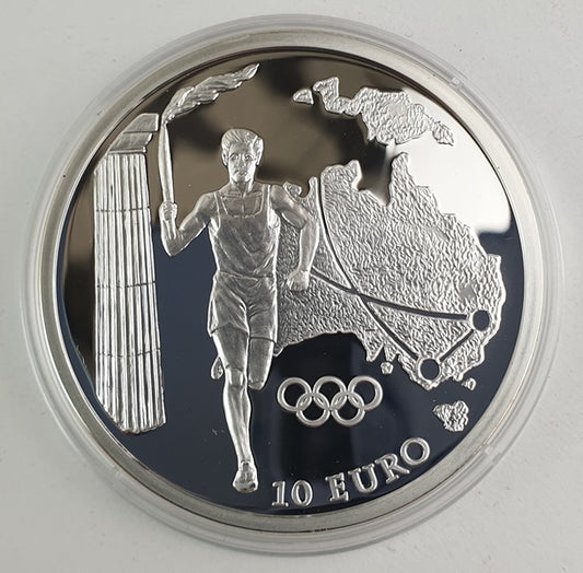 Ελλάδα - 10 Ευρώ 2004, Λαμπαδηδρομία Ολυμπιακών Αγώνων - Αυστραλία, Ασημένιο