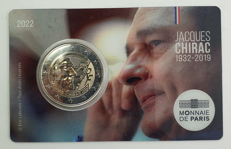 Γαλλία - 2 Ευρώ 2022, Ζακ Σιράκ 1932 - 2019, (Coin Card)