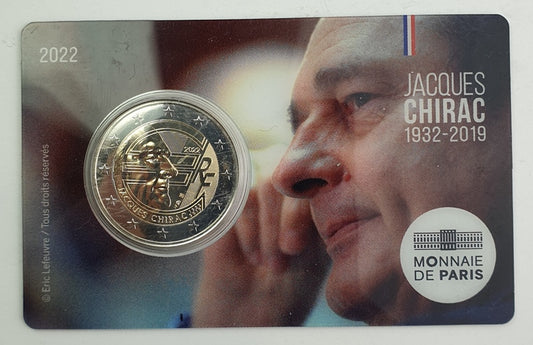 Γαλλία - 2 Ευρώ 2022, Ζακ Σιράκ 1932 - 2019, (Coin Card)