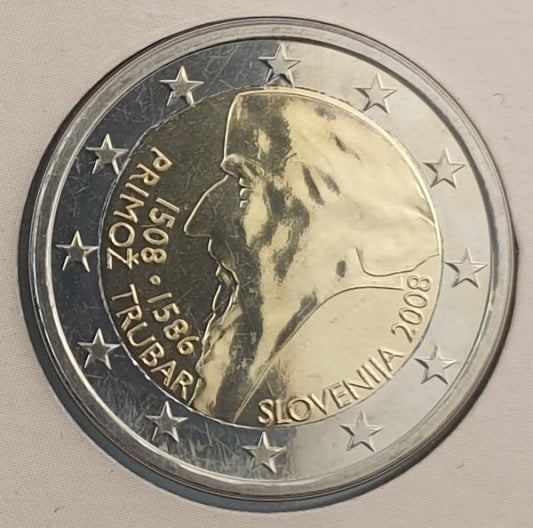Σλοβενία - 2 Ευρώ 2008, Πρίμοζ Τρούμπαρ, (Coin Card)
