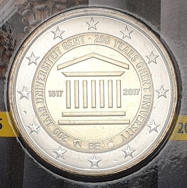 Βέλγιο - 2 Ευρώ 2017, 200 Χρόνια Πανεπιστήμιο Της Γάνδης, (Coin Card)