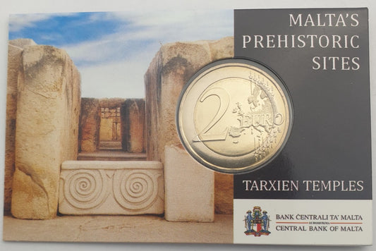 Μάλτα - 2 Ευρώ 2021, Tarxien Temples, Coin Card