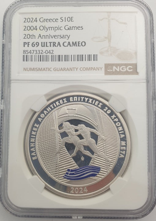 Ελλάδα - 10 Ευρώ 2024 (PF 69 ULTRA CAMEO), 20 Χρόνια από τους Ολυμπιακούς και Παραολυμπιακούς Αγώνες της Αθήνας του 2004, Ασημένιο PROOF