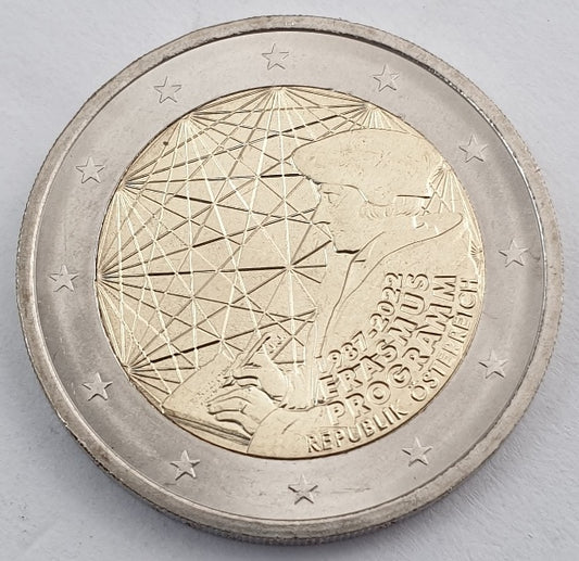 Αυστρία - 2 Ευρώ 2022, 35 Χρόνια του Πρoγράμματος Erasmus, Ακυκλοφόρητο