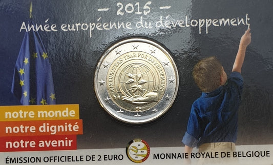 Βέλγιο - 2 Ευρώ 2015, Ευρωπαϊκό Έτος Ανάπτυξης, (Coin Card)