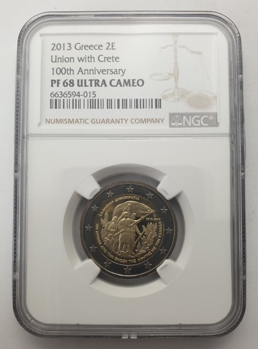 Ελλάδα - 2 Ευρώ 2013 (PF 68 ULTRA CAMEO), Κρήτη 100 Χρόνια από την ένωση με την Ελλάδα, PROOF