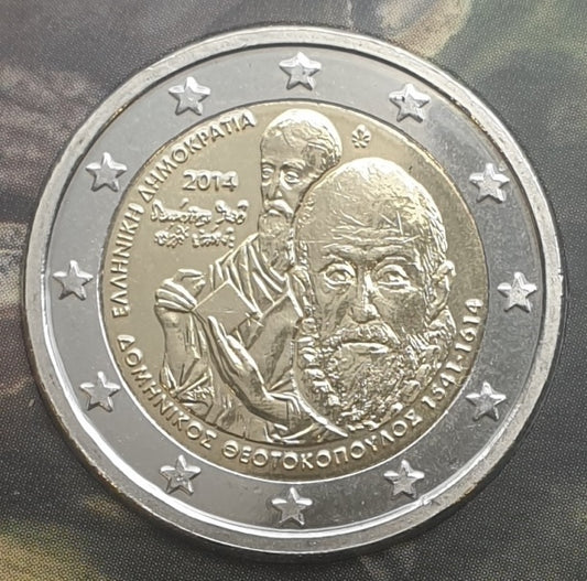 Ελλάδα - 2 Ευρώ 2014, 400 Χρόνια Από Το Θάνατο Του Δομήνικου Θεοτοκόπουλου, (Coin Card)