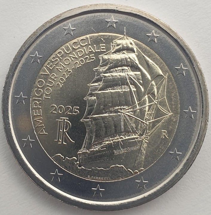 Ιταλία - 2 Ευρώ 2025, Voyage of the Amerigo Vespucci Ship