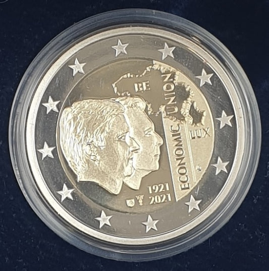 Βέλγιο - 2 Ευρώ 2021, Οικονομική Ένωση, PROOF