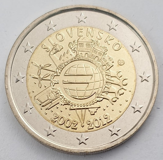 Σλοβακία - 2 Ευρώ (Τα Δέκα Χρόνια Του Ευρώ 2002 - 2012), Ακυκλοφόρητο