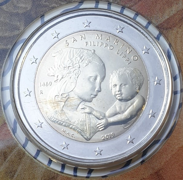 Άγιος Μαρίνος - 2 Ευρώ 2019, Φιλίππο Λίππι, (Coin Card)