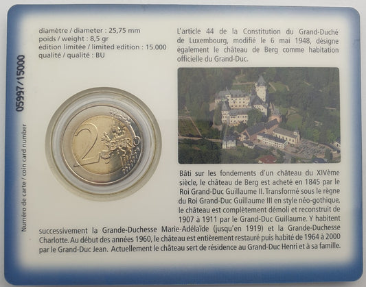 Λουξεμβούργο - 2 Ευρώ 2008, Henri I Château de Berg, (Coin Card)