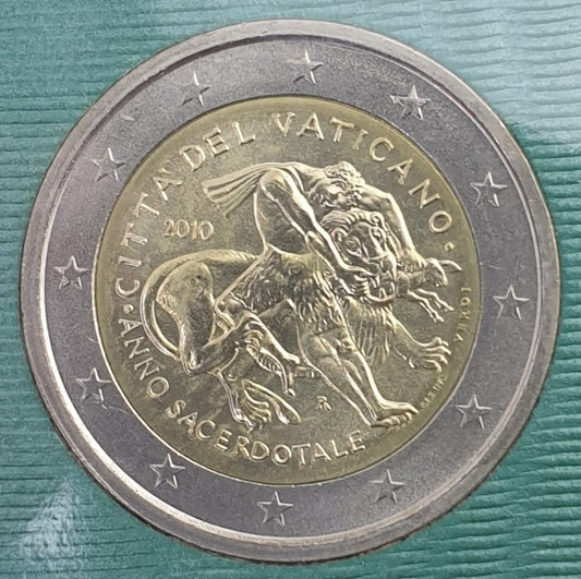 Βατικανό - 2 Ευρώ 2010, Έτος για τους Ιερείς, (Coin Card)