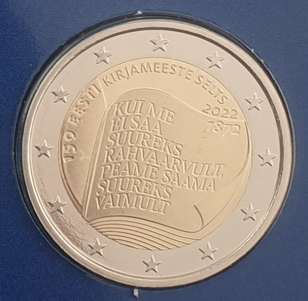 Εσθονία - 2 Ευρώ 2022, Η Εταιρεία των Εσθονικών Γραμματέων, (Coin Card)
