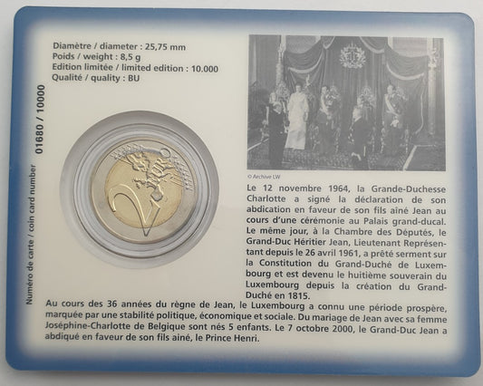 Λουξεμβούργο - 2 Ευρώ 2014, Henri I Golden Jubilee, (Coin Card)