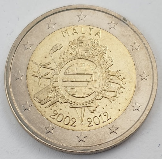 Μάλτα - 2 Ευρώ (Τα Δέκα Χρόνια Του Ευρώ 2002 - 2012), Ακυκλοφόρητο