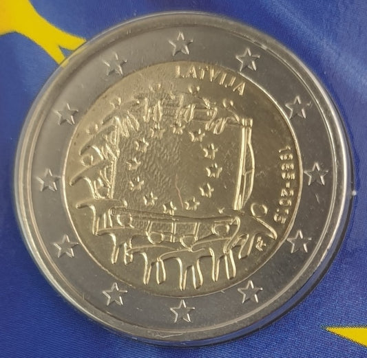 Λετονία - 2 Ευρώ 2015, 30 Χρόνια Σημαίας ΕΕ, (Coin Card)