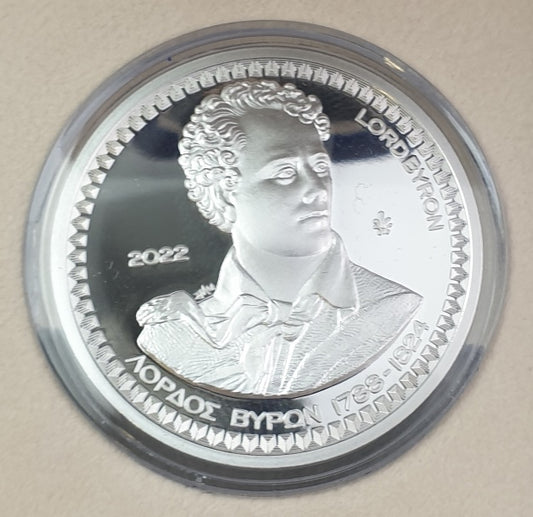 Ελλάδα - 10 Ευρώ 2022, Λόρδος Βύρων 1788 - 1824, Ασημένιο PROOF