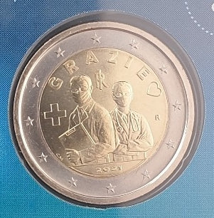 Ιταλία - 2 Ευρώ 2021, Επαγγέλματα Υγείας, (Coin Card)