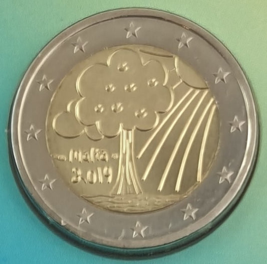 Μάλτα - 2 Ευρώ 2019, Από Παιδιά στην Αλληλεγγύη - Φύση και Περιβάλλον 2019, (Coin Card)