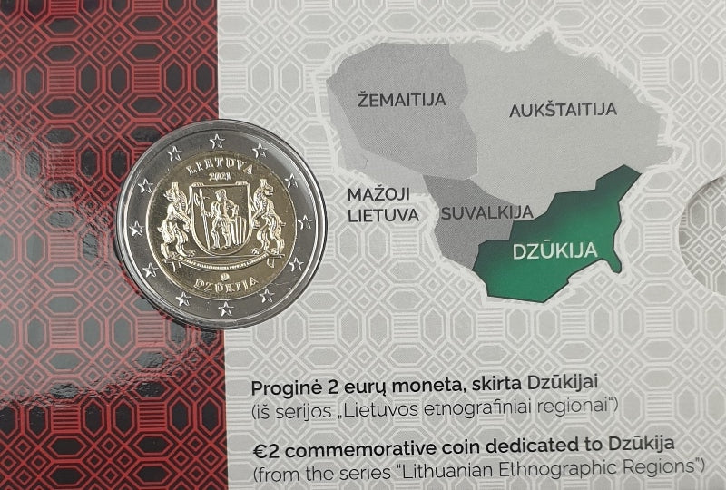 Λιθουανία - 2 Ευρώ 2021, Λιθουανικές Εθνογραφικές Περιοχές, (Coin Card)