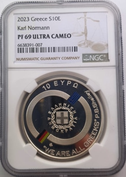 Ελλάδα - 10 Ευρώ 2023 (PF 69 ULTRA CAMEO), Karl Normann, Ασημένιο