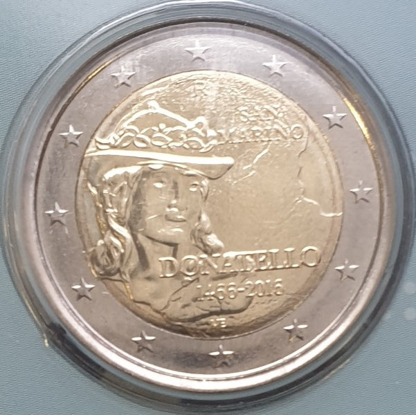 Άγιος Μαρίνος - 2 Ευρώ 2016, Ντονατέλλο, (Coin Card)