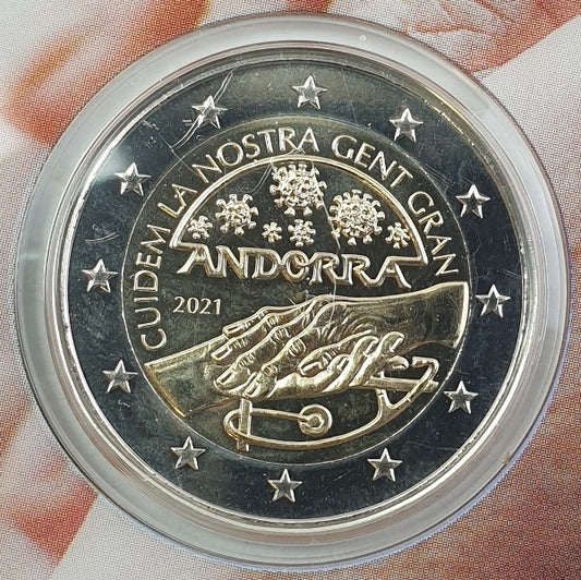 Ανδόρρα - 2 Ευρώ 2021, Φροντίδα Ηλικιωμένων, (Coin Card)