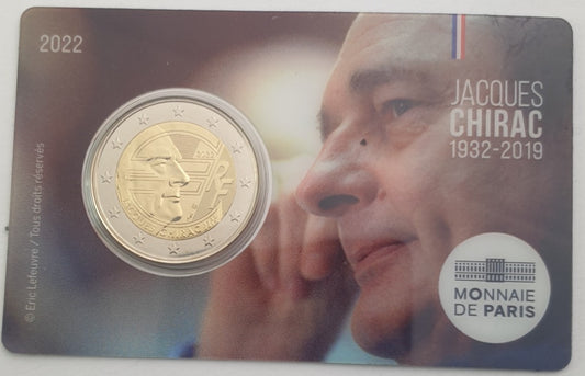 Γαλλία - 2 Ευρώ 2022, Jacques Chirac, (Coin Card)