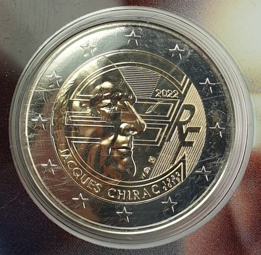 Γαλλία - 2 Ευρώ 2022, Ζακ Σιράκ 1932 - 2019, (Coin Card)