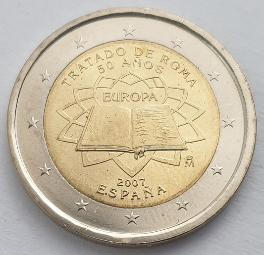 Ισπανία - 2 Ευρώ (50 Χρόνια Από Τη Συνθήκη Της Ρώμης 2007), Ακυκλοφόρητο