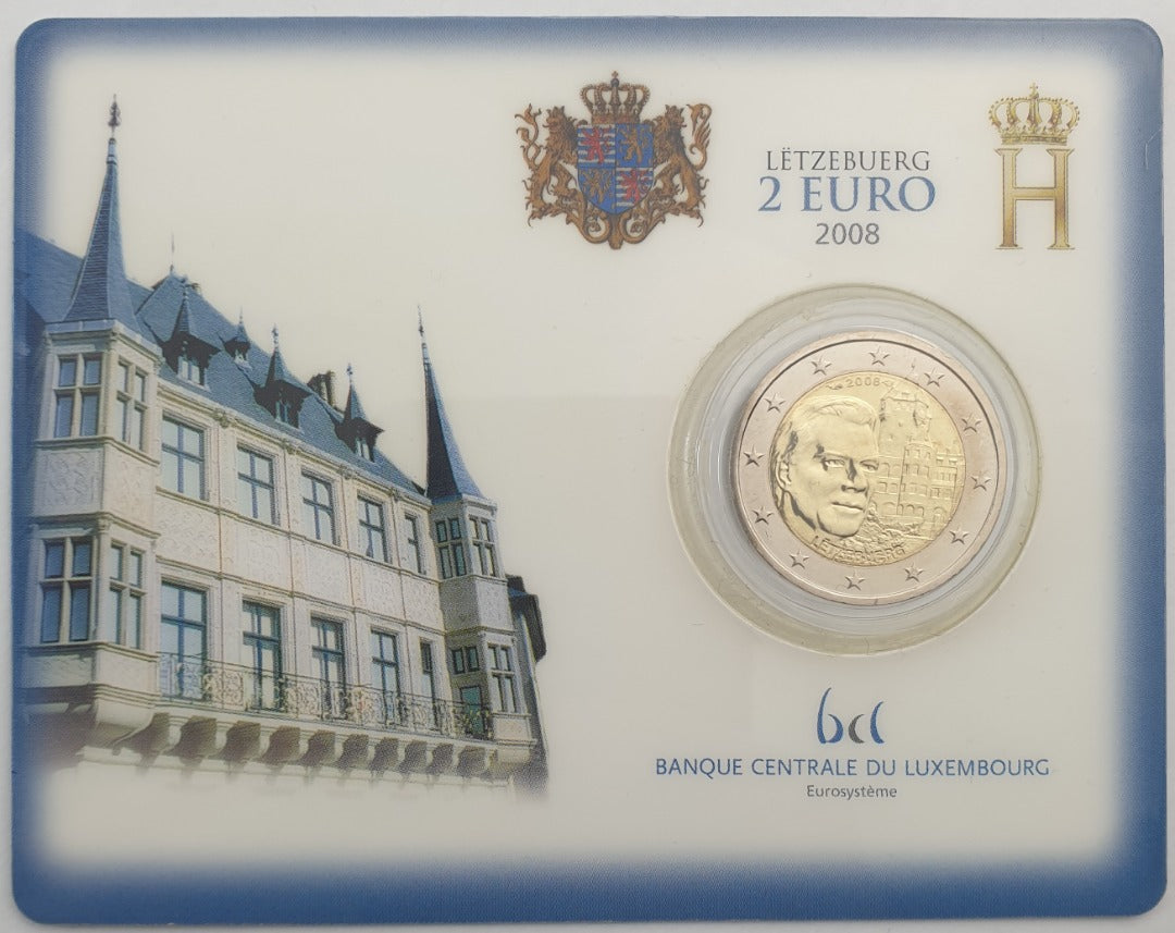 Λουξεμβούργο - 2 Ευρώ 2008, Henri I Château de Berg, (Coin Card)