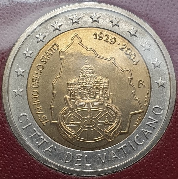 Βατικανό - 2 Ευρώ 2004, 75η Επέτειος από την ίδρυση του Κράτους της Πόλης του Βατικανού, (Coin Card)