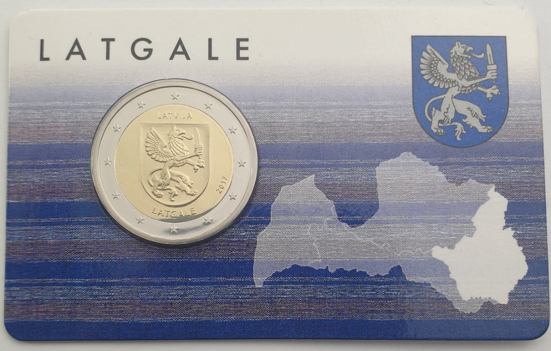 Λετoνία - 2 Ευρώ 2017, Latgale, (Coin Card)