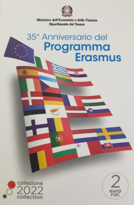 Ιταλία - 2 Ευρώ 2022, 35 Χρόνια του Πρoγράμματος Erasmus, BU (Coin Card)