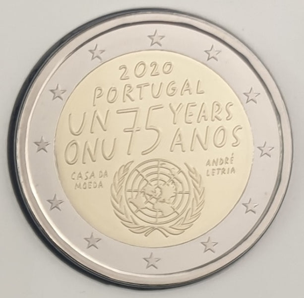 Πορτογαλία - 2 Ευρώ 2020, 75 Χρόνια από την Ίδρυση του Ο.Η.Ε., PROOF