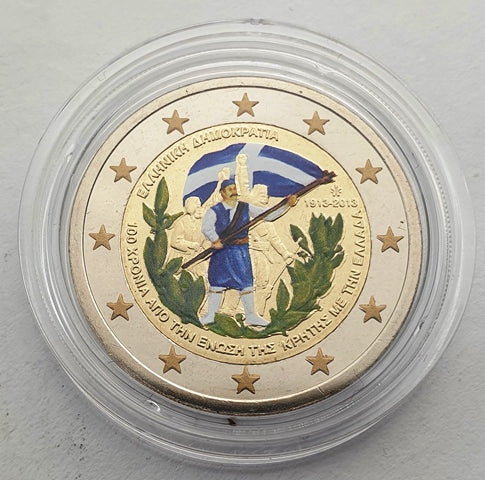 Ελλάδα - 2 Ευρώ 2013, (Ένωση της Κρήτης), Έγχρωμο, Ακυκλοφόρητο