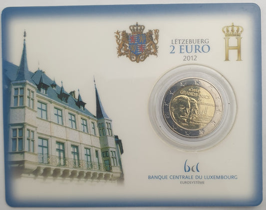 Λουξεμβούργο - 2 Ευρώ 2012, Henri I Death of William IV, (Coin Card)