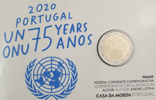 Πορτογαλία - 2 Ευρώ 2020, 75 Χρόνια από την Ίδρυση του Ο.Η.Ε., PROOF