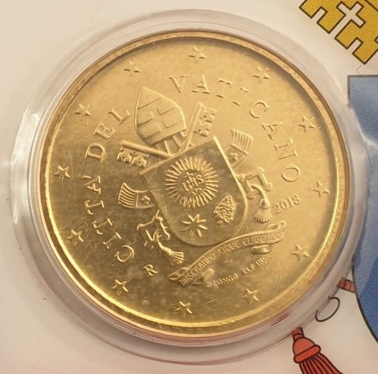 Βατικανό - 50 Λεπτά 2018, Πάπας Φραγκίσκος, (Coin Card)