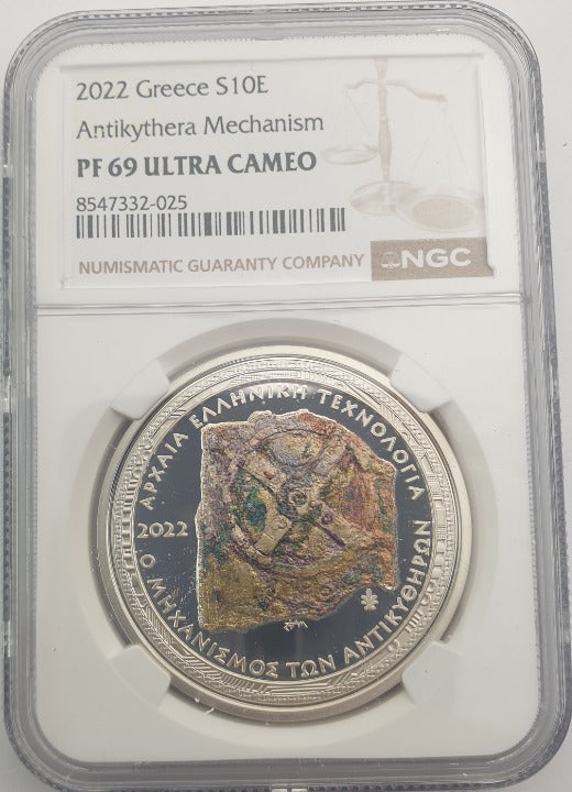 Ελλάδα - 10 Ευρώ 2022 (PF 69 ULTRA CAMEO), Μηχανισμός των Αντικυθήρων, Ασημένιο PROOF